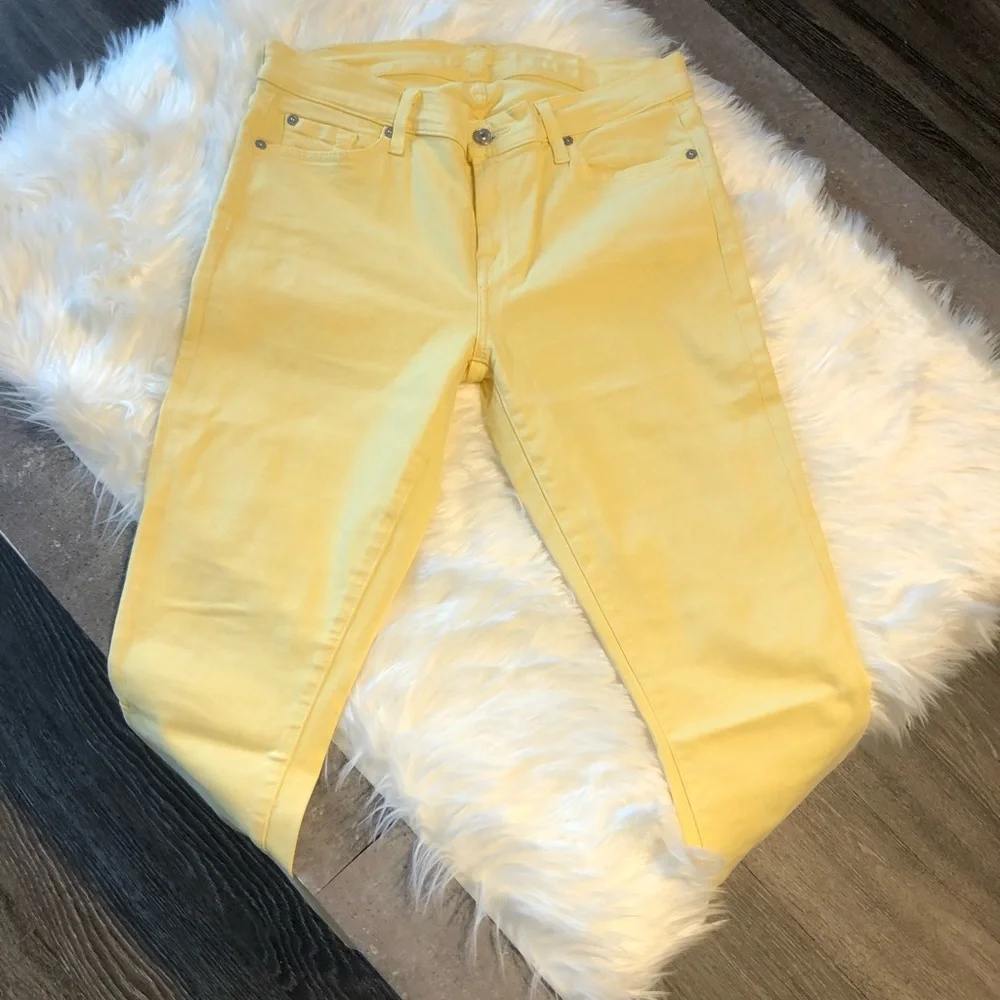 5[7ForAllMankind] Yellow stretchy skinny - Picture 3 of 8
